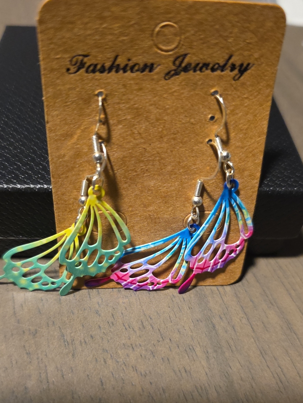 Fashion Jewelry Multicolor Butterfly Wing Drop Earrings-2 Pair